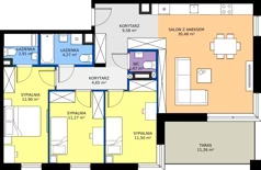 4 pokoje, apartament 89,03 m², piętro 1, oferta nr B8/29, Apartamenty Onlylife, Warszawa, Wilanów, Powsin, ul. Łukasza Drewny/Potułkały