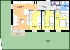 4 pokoje, apartament 68,39 m², parter, oferta nr B8/25, Apartamenty Onlylife, Warszawa, Wilanów, Powsin, ul. Łukasza Drewny/Potułkały