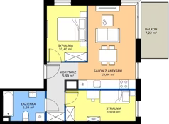3 pokoje, apartament 51,57 m², piętro 1, oferta nr B9/43, Apartamenty Onlylife, Warszawa, Wilanów, Powsin, ul. Łukasza Drewny/Potułkały