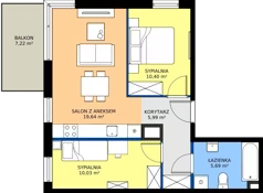 3 pokoje, mieszkanie 51,75 m², piętro 1, oferta nr B9/53, Apartamenty Onlylife, Warszawa, Wilanów, Powsin, ul. Łukasza Drewny/Potułkały