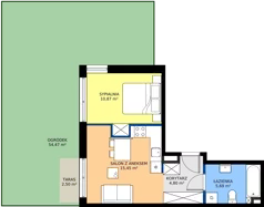 2 pokoje, apartament 36,81 m², parter, oferta nr B9/49, Apartamenty Onlylife, Warszawa, Wilanów, Powsin, ul. Łukasza Drewny/Potułkały