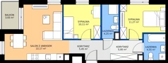 3 pokoje, mieszkanie 62,80 m², piętro 2, oferta nr 1/13, Osiedle Prystora II, Warszawa, Ursus, Skorosze, ul. Aleksandra Prystora 2