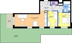 3 pokoje, mieszkanie 58,74 m², piętro 1, oferta nr 1/44, Osiedle Prystora II, Warszawa, Ursus, Skorosze, ul. Aleksandra Prystora 2