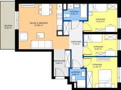 4 pokoje, mieszkanie 74,40 m², piętro 2, oferta nr 1/53, Osiedle Prystora II, Warszawa, Ursus, Skorosze, ul. Aleksandra Prystora 2