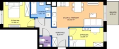 3 pokoje, mieszkanie 54,76 m², piętro 1, oferta nr 2/71, Osiedle Prystora II, Warszawa, Ursus, Skorosze, ul. Aleksandra Prystora 2