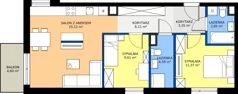 3 pokoje, mieszkanie 64,00 m², piętro 1, oferta nr 2/74, Osiedle Prystora II, Warszawa, Ursus, Skorosze, ul. Aleksandra Prystora 2