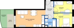3 pokoje, mieszkanie 55,07 m², piętro 1, oferta nr 2/97, Osiedle Prystora II, Warszawa, Ursus, Skorosze, ul. Aleksandra Prystora 2