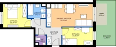 3 pokoje, mieszkanie 54,76 m², parter, oferta nr 2/66, Osiedle Prystora II, Warszawa, Ursus, Skorosze, ul. Aleksandra Prystora 2
