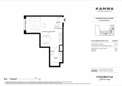 1 pokój, mieszkanie 36,45 m², piętro 7, oferta nr C.07.02, KANWA Apartamenty, Warszawa, Praga Południe, ul. Zamoyskiego 24