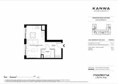 1 pokój, mieszkanie 29,14 m², piętro 6, oferta nr A.06.05, KANWA Apartamenty, Warszawa, Praga Południe, ul. Zamoyskiego 24