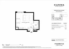 1 pokój, mieszkanie 34,68 m², piętro 5, oferta nr B.05.07, KANWA Apartamenty, Warszawa, Praga Południe, ul. Zamoyskiego 24