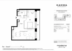 2 pokoje, mieszkanie 54,28 m², piętro 3, oferta nr C.03.01, KANWA Apartamenty, Warszawa, Praga Południe, ul. Zamoyskiego 24