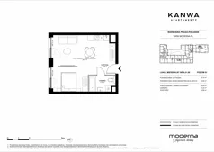 2 pokoje, mieszkanie 36,75 m², piętro 1, oferta nr A.01.06, KANWA Apartamenty, Warszawa, Praga Południe, ul. Zamoyskiego 24