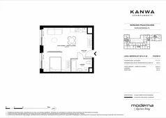 2 pokoje, mieszkanie 37,11 m², piętro 1, oferta nr A.01.08, KANWA Apartamenty, Warszawa, Praga Południe, ul. Zamoyskiego 24