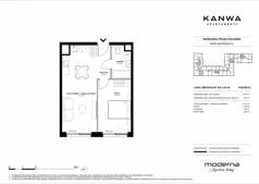 2 pokoje, mieszkanie 42,40 m², piętro 2, oferta nr A.02.04, KANWA Apartamenty, Warszawa, Praga Południe, ul. Zamoyskiego 24