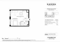 2 pokoje, mieszkanie 37,63 m², piętro 5, oferta nr A.05.06, KANWA Apartamenty, Warszawa, Praga Południe, ul. Zamoyskiego 24