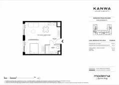 2 pokoje, mieszkanie 37,63 m², piętro 6, oferta nr A.06.04, KANWA Apartamenty, Warszawa, Praga Południe, ul. Zamoyskiego 24