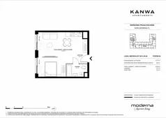 2 pokoje, mieszkanie 37,75 m², piętro 6, oferta nr A.06.06, KANWA Apartamenty, Warszawa, Praga Południe, ul. Zamoyskiego 24