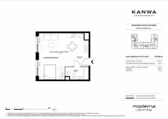 2 pokoje, mieszkanie 39,06 m², piętro 6, oferta nr A.06.07, KANWA Apartamenty, Warszawa, Praga Południe, ul. Zamoyskiego 24