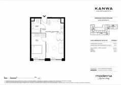 2 pokoje, mieszkanie 42,52 m², piętro 1, oferta nr B.01.09, KANWA Apartamenty, Warszawa, Praga Południe, ul. Zamoyskiego 24