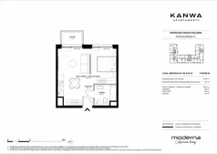 2 pokoje, mieszkanie 33,60 m², piętro 6, oferta nr B.06.05, KANWA Apartamenty, Warszawa, Praga Południe, ul. Zamoyskiego 24