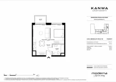 2 pokoje, mieszkanie 33,61 m², piętro 7, oferta nr B.07.06, KANWA Apartamenty, Warszawa, Praga Południe, ul. Zamoyskiego 24