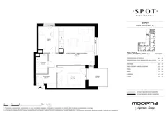 3 pokoje, mieszkanie 56,79 m², piętro 2, oferta nr A.2.2, SPOT, Sopot, Świemirowo, ul. Aleja Niepodległości 635/637