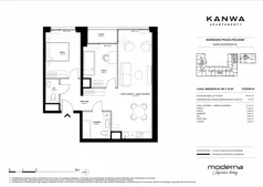 3 pokoje, mieszkanie 65,42 m², piętro 4, oferta nr C.04.05, KANWA Apartamenty, Warszawa, Praga Południe, ul. Zamoyskiego 24