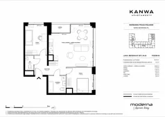 3 pokoje, mieszkanie 65,76 m², piętro 6, oferta nr C.06.05, KANWA Apartamenty, Warszawa, Praga Południe, ul. Zamoyskiego 24