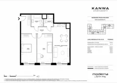 3 pokoje, mieszkanie 75,64 m², piętro 2, oferta nr A.02.03, KANWA Apartamenty, Warszawa, Praga Południe, ul. Zamoyskiego 24