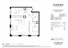 3 pokoje, mieszkanie 75,13 m², piętro 2, oferta nr A.02.05, KANWA Apartamenty, Warszawa, Praga Południe, ul. Zamoyskiego 24