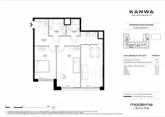 3 pokoje, mieszkanie 72,08 m², piętro 5, oferta nr A.05.03, KANWA Apartamenty, Warszawa, Praga Południe, ul. Zamoyskiego 24