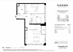 3 pokoje, mieszkanie 75,15 m², piętro 6, oferta nr B.06.08, KANWA Apartamenty, Warszawa, Praga Południe, ul. Zamoyskiego 24