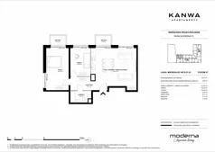 3 pokoje, mieszkanie 73,27 m², piętro 7, oferta nr B.07.03, KANWA Apartamenty, Warszawa, Praga Południe, ul. Zamoyskiego 24