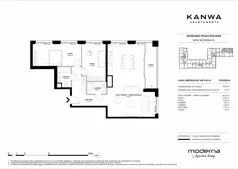 3 pokoje, mieszkanie 93,49 m², piętro 3, oferta nr D.03.01, KANWA Apartamenty, Warszawa, Praga Południe, ul. Zamoyskiego 24