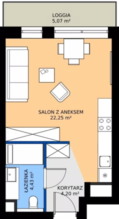 1 pokój, mieszkanie 30,88 m², piętro 3, oferta nr 03.11, WODOPÓJ, Gdańsk, Śródmieście, ul. Wodopój 5 