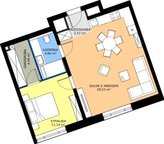 2 pokoje, mieszkanie 52,53 m², piętro 8, oferta nr 08.03, WODOPÓJ, Gdańsk, Śródmieście, ul. Wodopój 5 
