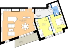 3 pokoje, mieszkanie 100,06 m², piętro 9, oferta nr 09.04, WODOPÓJ, Gdańsk, Śródmieście, ul. Wodopój 5 
