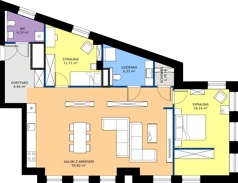 3 pokoje, mieszkanie 100,74 m², piętro 3, oferta nr 03.03, WODOPÓJ, Gdańsk, Śródmieście, ul. Wodopój 5 