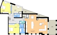 4 pokoje, mieszkanie 153,90 m², piętro 5, oferta nr 05.02, WODOPÓJ, Gdańsk, Śródmieście, ul. Wodopój 5 