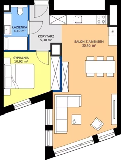 2 pokoje, mieszkanie 51,17 m², piętro 8, oferta nr 08.05, WODOPÓJ, Gdańsk, Śródmieście, ul. Wodopój 5 