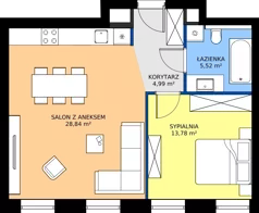 2 pokoje, mieszkanie 53,13 m², piętro 2, oferta nr 02.05, WODOPÓJ, Gdańsk, Śródmieście, ul. Wodopój 5 