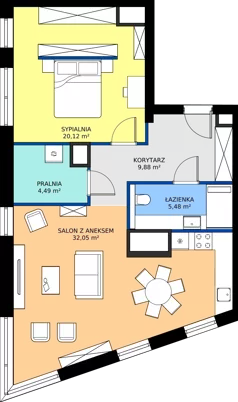 2 pokoje, mieszkanie 72,02 m², piętro 8, oferta nr 08.06, WODOPÓJ, Gdańsk, Śródmieście, ul. Wodopój 5 
