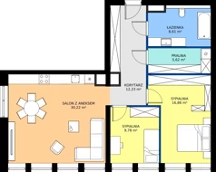 3 pokoje, mieszkanie 83,32 m², piętro 4, oferta nr 04.08, WODOPÓJ, Gdańsk, Śródmieście, ul. Wodopój 5 