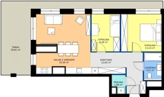 3 pokoje, mieszkanie 66,62 m², piętro 6, oferta nr 06.05, WODOPÓJ, Gdańsk, Śródmieście, ul. Wodopój 5 