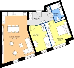 3 pokoje, mieszkanie 78,37 m², piętro 3, oferta nr 03.06, WODOPÓJ, Gdańsk, Śródmieście, ul. Wodopój 5 