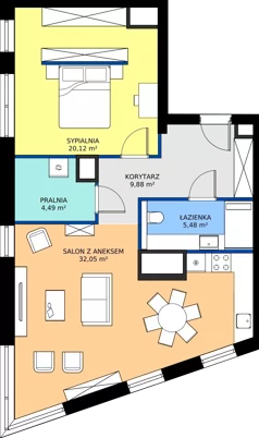 2 pokoje, mieszkanie 72,02 m², piętro 7, oferta nr 07.06-2, WODOPÓJ, Gdańsk, Śródmieście, ul. Wodopój 5 