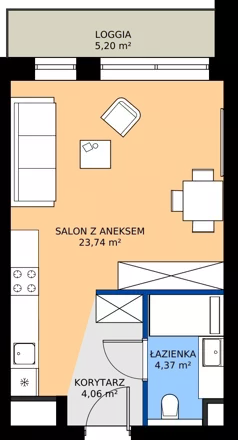 1 pokój, mieszkanie 32,17 m², piętro 2, oferta nr 02.12, WODOPÓJ, Gdańsk, Śródmieście, ul. Wodopój 5 