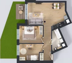 3 pokoje, mieszkanie 56,26 m², parter, oferta nr A5, Kapelanka – Pychowicka - Budynek AB, Kraków, Dębniki, Zakrzówek, ul. Pychowicka 3 / 3A