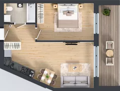 2 pokoje, mieszkanie 46,15 m², piętro 1, oferta nr A10, Kapelanka – Pychowicka - Budynek AB, Kraków, Dębniki, Zakrzówek, ul. Pychowicka 3 / 3A